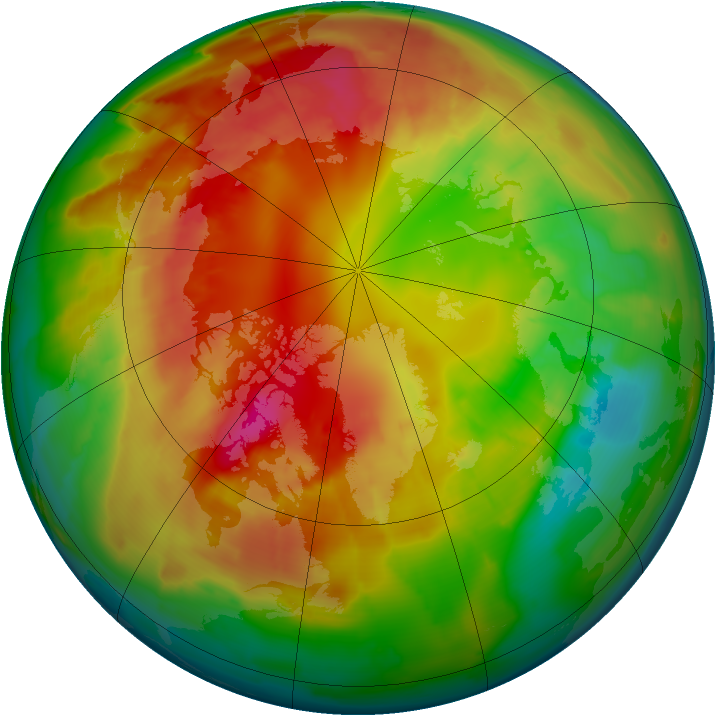 Arctic ozone map for 24 February 2012